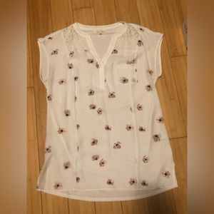 RW & Co, Camber & Grace mixed media Henley top, size s